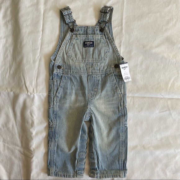 OshKosh B'gosh Bottoms Oshkosh Overalls 2 Months New Nwt Blue White